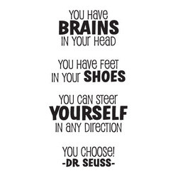 Seuss Playful Wall Quotes Decal, White - You have brains in your head ...