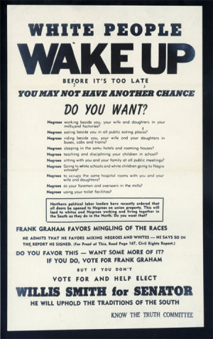 White People Wake Up! (1950 Senate campaign flyer)