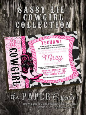 Printable Invitation Design - Sassy Lil' Cowgirl Collection - DIY ...