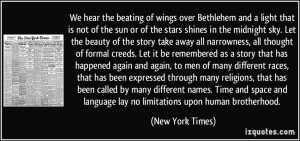 We hear the beating of wings over Bethlehem and a light that is not of ...