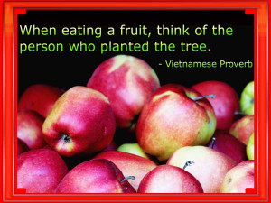 When eating a fruit, Think of the person who planed the tree.
