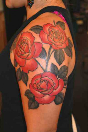 Upper Arm Rose Tattoos