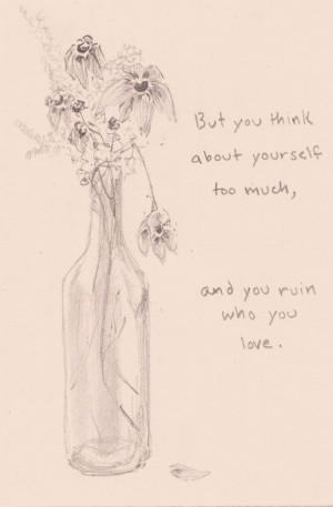 love drawing art quote song Typography lyrics gpoy flowers bright eyes ...