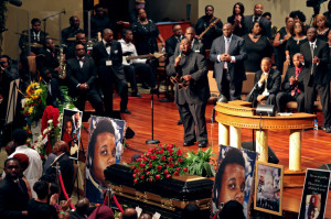 Funeral services for Michael Brown are held on Monday, Aug. 25, 2014 ...