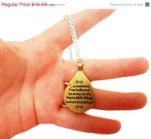On Sale Ouat hatter inspirational quote charm necklace fairytale emma ...