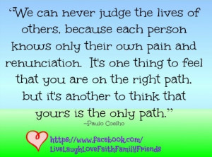 NEVER judge others