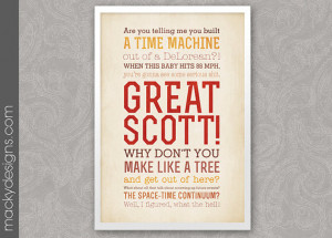 Great Scott - Back to The Future Quotes - Typographic Print - 13x19