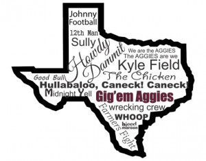 Texas A&M Word Art Poster $5