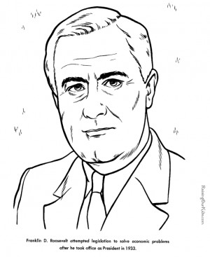 Free printable President Franklin D. Roosevelt facts and coloring ...