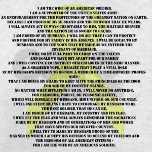 army wife creed... im not a wife yet! But my love is a solider amd i ...