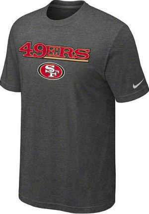 San Francisco 49ers Nike Charcoal Wordmark and SF Logo T-Shirt