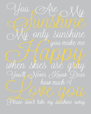You are My Sunshine Nursery Print Baby Lullaby by DaphneGraphics, $16 ...