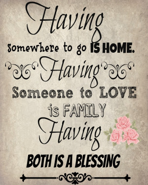 vintage family and home quote