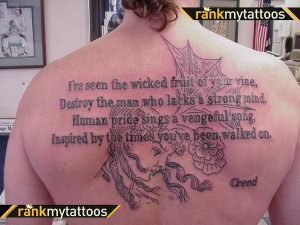 Rock Music Lyric Tattoos Lyric tattoo 4 creed