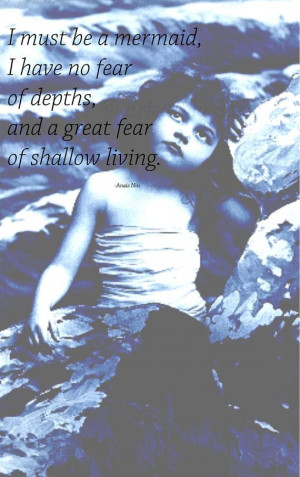 Must Be A Mermaid-Anais Nin Quote, Vintage French Photo, Blue ...