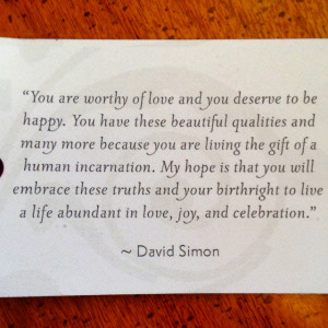 Dr. David Simon's inspiring words