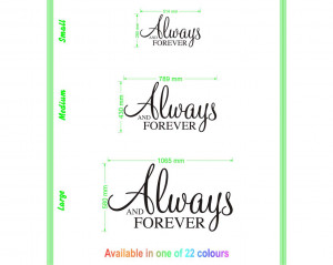 Always And Forever Vinyl Decal Wall Art Sticker Ebay