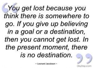 you get lost because you think there is leonard jacobson