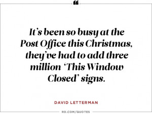David Letterman on the post office...
