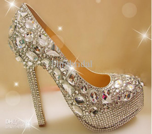 Unique-Sparkling-Crystal-Diamond-Wedding-Bridal-Shoes-High-Heels ...