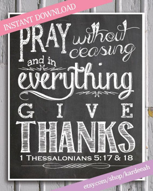 Thanksgiving Chalkboard Bible Verse Printable // 1 by kardeeah, $5.00