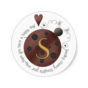 Whimsical Ladybug Quote Monogram Stickers