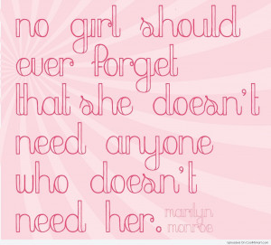 Girly Quote: No girl should ever forget that she...