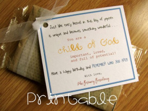 Printable- PDF- Child of God Popcorn- Birthday Gift Idea