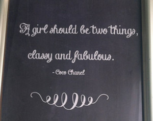 X11 Coco Chanel Quote Print- Chalkboard Style