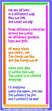 friendship poems for kindergarten international kids club theme