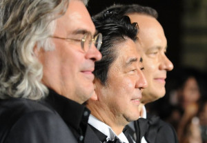 Tom Hanks, Paul Greengrass and Shinzo Abe