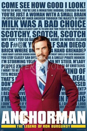 Anchorman - Quotes Movie Poster - 24x36