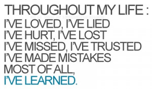 ... lesson learned. Hoping Ive learned enough to where my history never