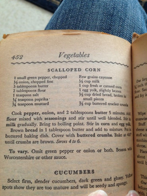 From an old Fannie Farmer cookbook I found at the cottage Scalloped