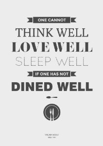 Dine Well Quote Fine Wall Art Print Modern Kitchen Dining Room Poster ...