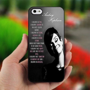 Audrey Hepburn quotes pink - Design for iPhone 5 Black Case