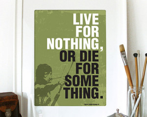 rambo quote print typography art poster in army green live for nothing ...