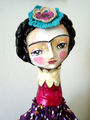 Frida Kahlo paintings and Art doll