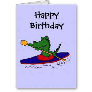 Funny Gator Kayaking Greeting Card #alligators #funny #kayaking # ...