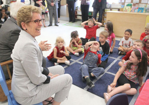 Ontario Premier Kathleen Wynne visits a combined junior and senior ...