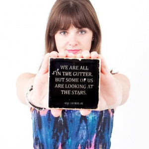 OSCAR WILDE Looking at the Stars Quote Stone by iNKthePRINT, $8.00
