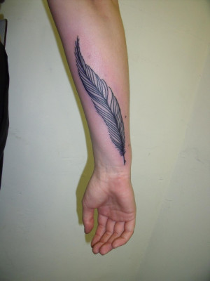 Feather Tattoo With Color