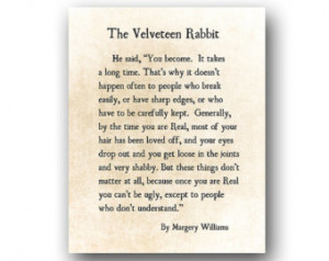 Velveteen Rabbit Quote Margery Williams Book Passage Family Quote Love