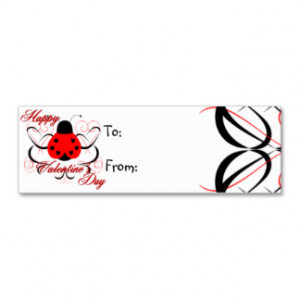 Cute Artsy Valentine Heart Ladybug Gift Tag Business Card Templates
