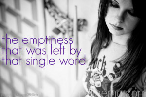the emptiness that was left by that single word