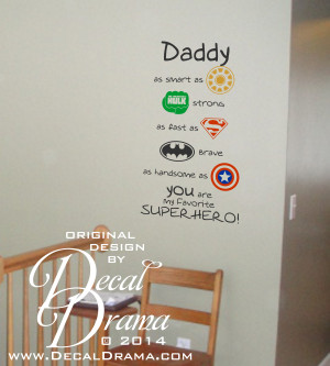 ... Brave, as Handsome as CAPTAIN AMERICA SUPERHERO! Vinyl Wall Decal