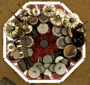 Aerial Pic of Neil Peart's kit