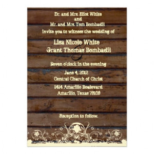 Wood Planks Shabby Lace Country Wedding Invitation at Zazzle.ca