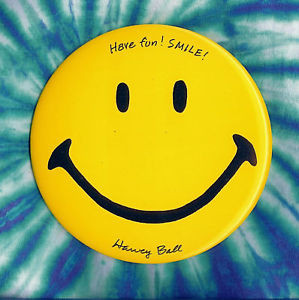 Harvey Ball Smiley 6 DIA Original Smiley Face Pin Autographed Hand
