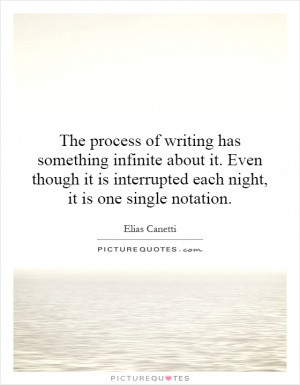 The process of writing has something infinite about it. Even though it ...